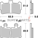 Накладки -BREMBO- 07HO37SA, Honda VFR 1200F / VFR 1200F DCT V4