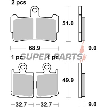 Накладки -BREMBO- 07HO37SA, Honda VFR 1200F / VFR 1200F DCT V4