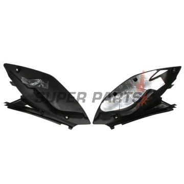 Задни странични пластмаси -POLISPORT- черни, KAWASAKI KX 250 2009-2012