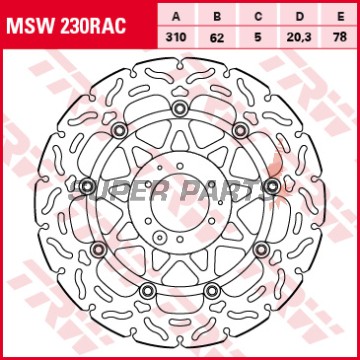 Спирачен диск -TRW- MSW230RAC, 310mm, Honda CRF 1000L Africa Twin (2015-2021)