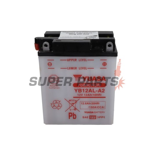 Акумулатор -YUASA- YB12AL-A2+ELEKTROLI, 12.6Ah 12V