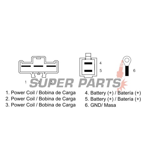 Реле за зареждане -DZE- реле-регулатор, 12V, 35A, HUSQVARNA ENDURO, SUPERMOTO, SVARTPILEN, VITPILEN; KTM ADVENTURE, DUKE, ENDURO, RALLY, RC8, SM, SMC, SUPER DUKE, SUPERMOTO 450-1190 2003-2021