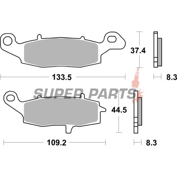 Накладки -BREMBO- 07KA19SA, Kawasaki ER-6F/ER-6N/KLE/KLR/VN/Z/ZR/ZR-7 650-1600, години 1996-2007 | Suzuki DL/GSF/GSX/RV/SV/VL 200-1500