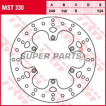 Спирачен диск -TRW- MST330, 240mm, BMW F650 / ST / GS Dakar / CS Scarver + G650 Xmoto / GS (1993-2013)