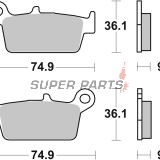 Накладки -BREMBO- 07HO26TT, Gas Gas EC / MC / FSE / FSR, Honda CR / CRF / XR, Kawasaki KLX / KX, Suzuki DR-Z / RM, TM EN / MX, Yamaha WR / YZ (1989-2022)