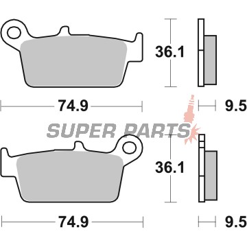 Накладки -BREMBO- 07HO26TT, Gas Gas EC / MC / FSE / FSR, Honda CR / CRF / XR, Kawasaki KLX / KX, Suzuki DR-Z / RM, TM EN / MX, Yamaha WR / YZ (1989-2022)