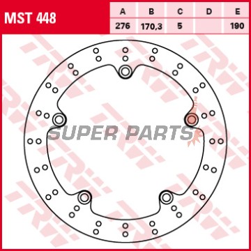 Спирачен диск -TRW- MST448, 276mm, Honda VFR1200F V4 / DCT / Crosstourer 1200X / Crosstourer SE (2010-2016)