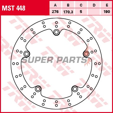 Спирачен диск -TRW- MST448, 276mm, Honda VFR1200F V4 / DCT / Crosstourer 1200X / Crosstourer SE (2010-2016)