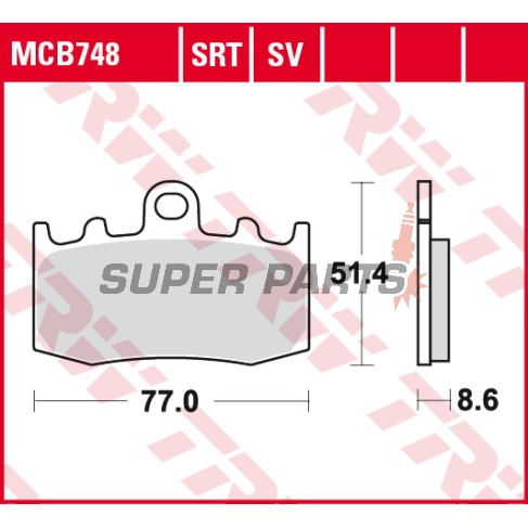 Накладки -TRW- MCB748, BMW HP2 Megamoto 1200, K1200RS/GT/S/LT, K1300S/GT, R850RT/R, R1100S, R1150GS/RT/R, R1200GS/Adventure/RT/R/ST/S LC - 2000-2015