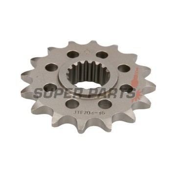 Преден пиньон -JT- JTF704,16, 16 зъба, Aprilia ETV 1000 2001-2006, 2008, RST 1000 2001-2004, RSV 1000 1998-2015, SL 1000 2000-2006, Tuono 1000 2003-2016, Tuono 1100 2015-2020, BMW F 650 2000-2002, 2008-2012, F 700 2018