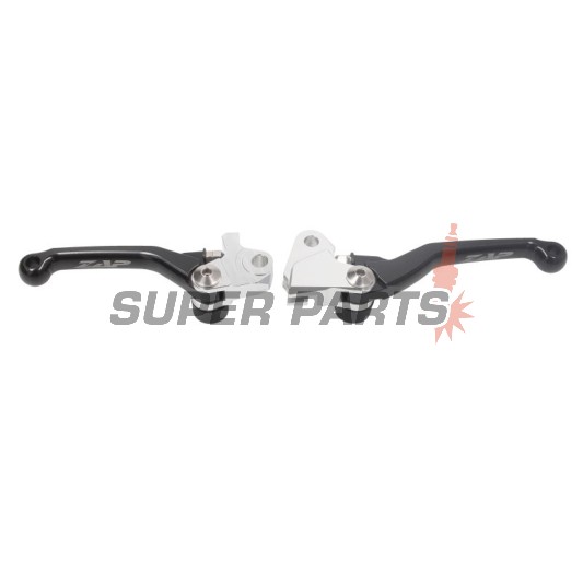 Ръчки комплект -ZAP TECHNIX- сгъваеми, черни, Kawasaki KX250F 2013-2020 / KX450F 2013-2018