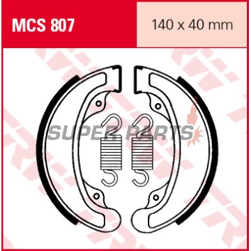 Накладки (челюст) -TRW- MCS807, 140x40mm, Honda CB/CBX/CM/VT - 1978-1989, 250-500cc
