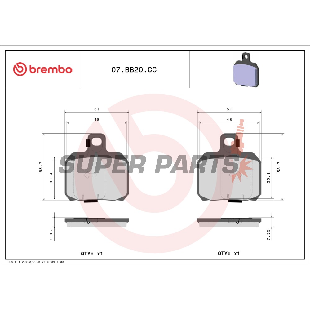 Накладки -BREMBO- 07BB20CC, Aprilia RSV / Tuono / Capo Nord, Benelli TNT / Tornado / TreK, Ducati Monster / Multistrada / 1098 / 1198 / Hypermotard / Sportclassic, Honda FES / ST, KTM RC8 / Super Duke, Moto Guzzi Breva / Nevada / V7, Piaggio Beverly / X8