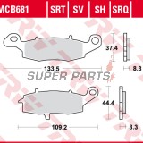 Накладки -TRW- MCB681SH, Kawasaki ER-6F/ER-6N, Versys 650, VN/Vulcan, W650/W800, Z750/ZR-7; Suzuki V-Strom, SV650, GS500, Bandit, Intruder/VanVan (1995-2020)