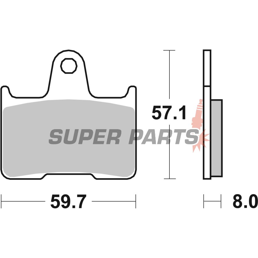 Накладки -BREMBO- 07KA21SP, Kawasaki ZX-7RR Ninja 750 & ZZR1400 (2006-2007), Suzuki GSX-R 600/750/1000 (2001-2006), GSF 650 Bandit & GSX 1400 (2002-2007)
