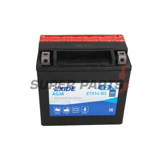 Акумулатор -EXIDE- YTX14-BS, 12Ah 12V