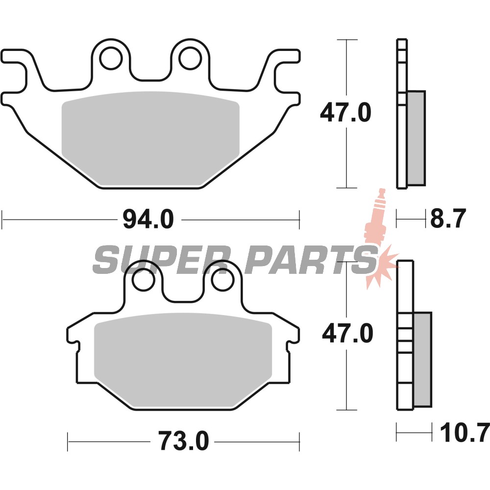 Накладки -BREMBO- 07GR52SD, Adly 320S/320U, ATV 300 Sport (2007)
