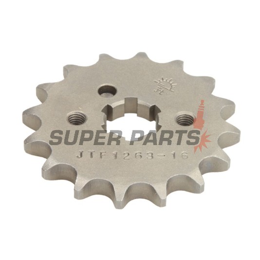 Преден пиньон -JT- JTF1263,16, 16 зъба, Suzuki DR 125 2008-2013, TF 100/185 1981, TF 125 1979-2011, Yamaha AG 200 1984-2006, DT 100 1976-1980, DT 175 1974-1977, RD 125 1982-1984, RD 200 1975-1977, RS 100 1976-1979, RT 180 1990-1998