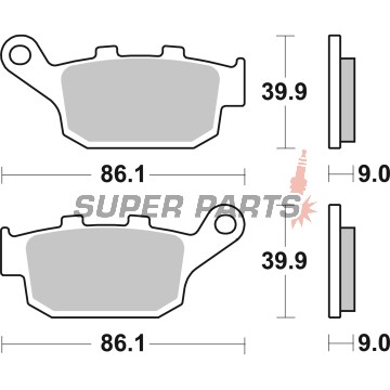 Накладки -BREMBO- 07HO53SP, Kawasaki Versys 650 ABS, Z800 / Z900, ZX-9R Ninja