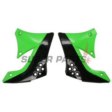 Предни странични пластмаси -POLISPORT- черно/зелено, KAWASAKI KX 450 2009-2011