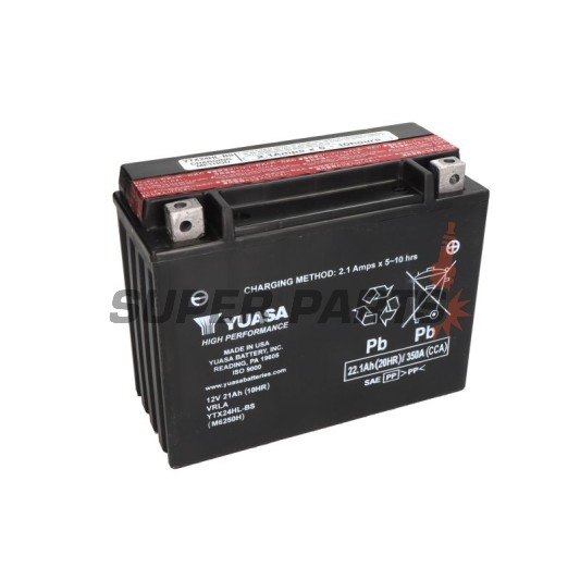 Акумулатор -YUASA- YTX24HL-BS, 22Ah 12V