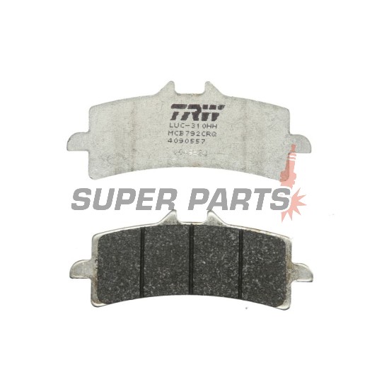 Накладки -TRW- MCB792CRQ, Ducati 848/1098/1198/1299, Hypermotard 1100, Monster 1200, Multistrada 1200/1260, Panigale 1199/1299, Streetfighter 1099, Husaberg FS 650, Husqvarna FS 450 / Nuda 900, Kawasaki H2 / ZX-10R / Z1000, KTM 450/690/990/1190/1290, Suzu
