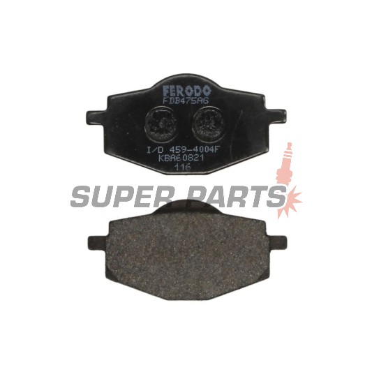 Накладки -FERODO- FDB475AG, Adly Fox 50, Beta Euro/Jonathan 350, Gilera RC600, Apache 125, MBK Flame 125, Thunder 125, Skyliner 125, Booster 100, Sachs Roadster 650/800, Yamaha DT50/80/125, TDR125, TT600, XT350/500/600 Tenere, XTZ660 Tenere, YBR125, YZ125