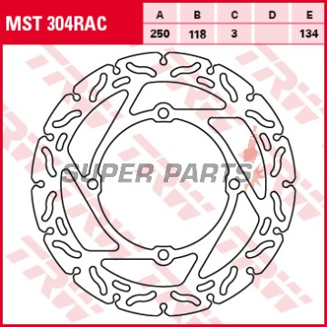 Спирачен диск -TRW- MST304RAC, 250mm, Suzuki RM-X450Z (2010-2019) / RM-Z250 (2007-2019) / RM-Z450 (2005-2018)