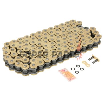 Верига -DID- 525VX3G&B-102, размер 525, 102 звена, усилена, злато/черна