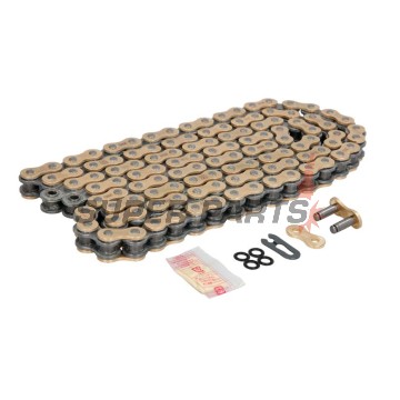 Верига -DID- 520VX3G&B-116FB, размер 520, 116 звена, усилена, злато/черна