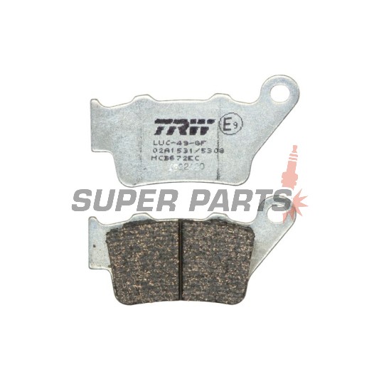 Накладки -TRW- MCB672EC, Alfer VR 250, Aprilia Pegaso 650, Husaberg FE/FS 450-650, Husqvarna CR/TE/WR 125-610, KTM EXC/LC4/Duke 250-690, Yamaha TT 600, WR 125 (1993-2022)