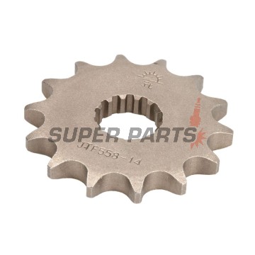 Преден пиньон -JT- JTF558,14, 14 зъба, Derbi GPR 125 2004-2008, Gilera SC 125 2006-2008, Kawasaki Z 125 2018-2020, Yamaha DT 125 1988-2006, DT 200 1988, TDR 125 1989-2002, TZR 125 1993-2000, TZR 80 1996, XVS 125 2000-2004
