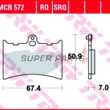 Накладки -TRW- MCB572, Honda CBR125R, XL125V Varadero, XLR125 (1993-2013)