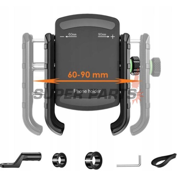 Стойка за телефон -4 RIDE- 60-90mm телефон, 20-30mm захващане - универсална