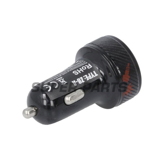 USB адаптер за запалка -4 RIDE- 12V, 2xUSB 3.0 + волтметър - универсален
