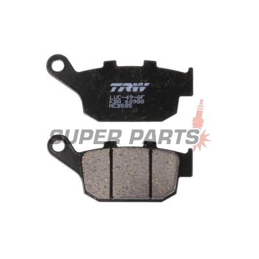 Накладки -TRW- MCB585, Buell Blast, M2, S3, X1, XB12R/S/SS, XB9S 1998-2009; Honda CB, CBR, FMX, NC, NSR, NT/NTV, NX, XL/XRV 1986-2015; Triumph Daytona, Street Triple, Tiger 2000-2020; Yamaha XJ6 2009-2012