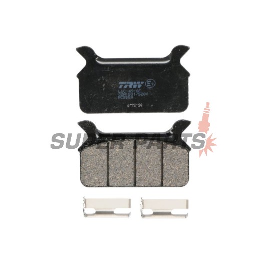 Накладки -TRW- MCB580, Harley-Davidson FLHR / FLHS / FLHT / FLHTC / FLST / FLT / FLTC / FLTR / FXDL 1340 + Honda CB125T / CB125T2 Twin (1978-1998)