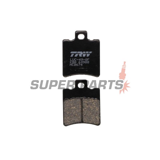 Накладки -TRW- MCB674, Aprilia SR, Scarabeo, Leonardo, Rally; Benelli 491, Velvet, Adiva; Gilera NRG, Runner, Stalker; Honda SH, SFX, X8R; Malaguti F10, F12 Phantom, Ciak; Yamaha Aerox, Jog, Neos, BWS