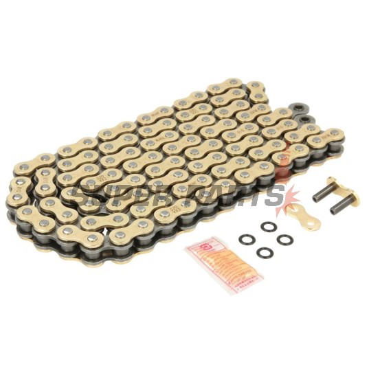 Верига -DID- 520VX3G&B-102, размер 520, 102 звена, усилена, злато/черна