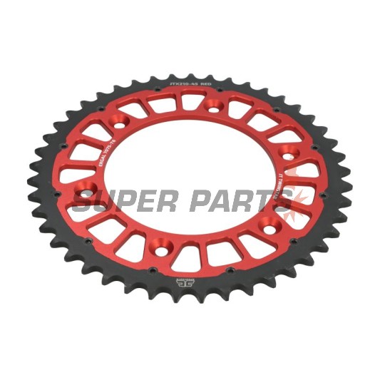 Заден пиньон -JT- JTX210,45RED, 45 зъба, червен, хибриден, Betamotor RR 125 2018-2021, RR 250 2013-2021, RR 400 2013-2016, RR 450 2013-2014, Honda CR 125 1983-2007, CR 250 1984-2008, CR 500 1984-2001, CRF 150 2003-2018, CRF 230 2003-2017