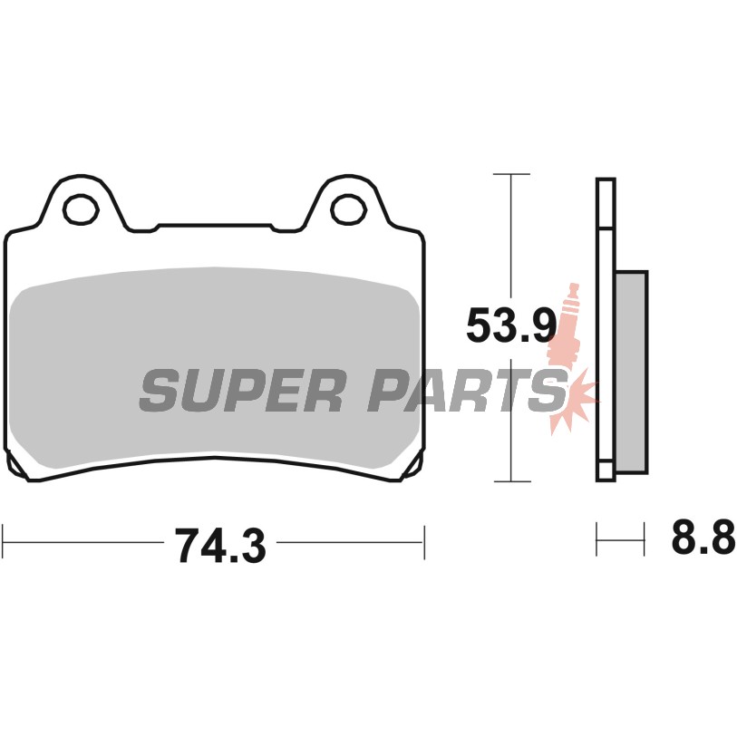 Накладки -BREMBO- 07YA3507, Yamaha FJ 1200 / 1200A ABS (1988-1994) / FZR 750RT Genesis (1987-1988) / TDM 850 (1996-2001) / XJ 900S Diversion (1995-2003) / XJR 1200 (1995-1998) / XVZ 1300 Royal Star / Venture / Tour Classic (1997-2001)