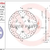 Спирачен диск -BREMBO- 68B407F0, KTM Adventure 950 (2003-2005) / Duke 690 (2008-2011) / SM 690-990 (2007-2011) / Super Enduro 950 (2006-2008) / Supermoto 990 (2009)
