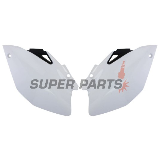 Задни странични пластмаси -POLISPORT- черно/бяло, YAMAHA YZ 250/450 2006-2009