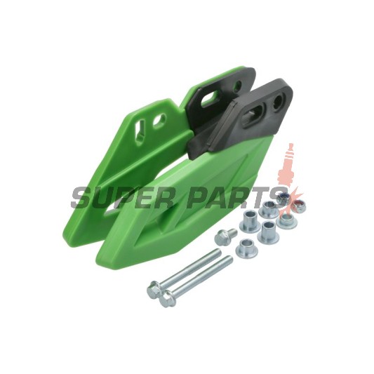 Водач за верига -POLISPORT- зелен, полиуретан, KAWASAKI KXF 250 2009-2021