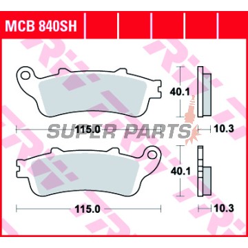 Накладки -TRW- MCB840SH, Honda GL1800 Gold Wing / Goldwing ABS / F6B / F6C Valkyrie (2001-2017)