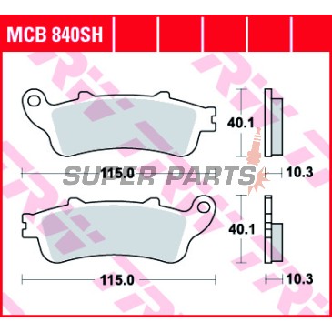 Накладки -TRW- MCB840SH, Honda GL1800 Gold Wing / Goldwing ABS / F6B / F6C Valkyrie (2001-2017)