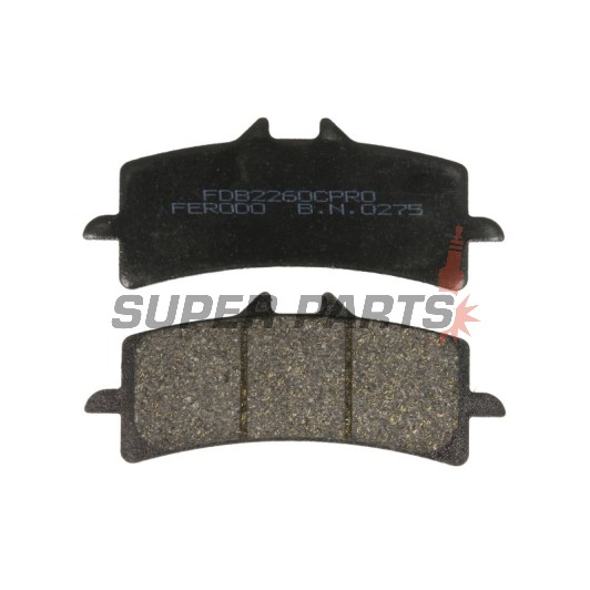 Накладки -FERODO- FDB2260CPRO, Aprilia RSV4 1000, Ducati 848/1098/1198/1299, Hypermotard 1100, Monster 1200, Multistrada 1200/1260, Panigale 1199/1299, Streetfighter 1099, Husaberg FS 650, Husqvarna FS 450 / Nuda 900, Kawasaki H2 / ZX-10R / Z1000, KTM 450