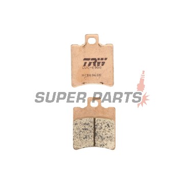 Накладки -TRW- MCB696SR, синтеровани, Aprilia SR/Leonardo/Gulliver, Benelli K2/Velvet, Gilera Runner/NRG/Typhoon, Honda SH/X8R, Malaguti F10/F12/Ciak, Piaggio NRG/TPH/Typhoon/Zip, Suzuki Katana (1992-2018)