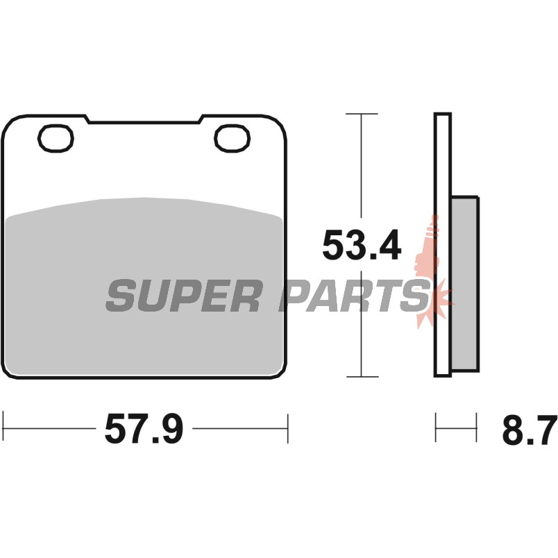 Накладки -BREMBO- 07SU06SA, Suzuki GSX/GSX-R 750-1100, RG 500 Gamma, VS Intruder 600-1400GL/GLP/GLF