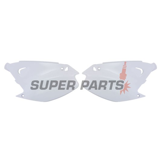 Задни странични пластмаси -POLISPORT- бели, KAWASAKI KX 125/250 2003-2008